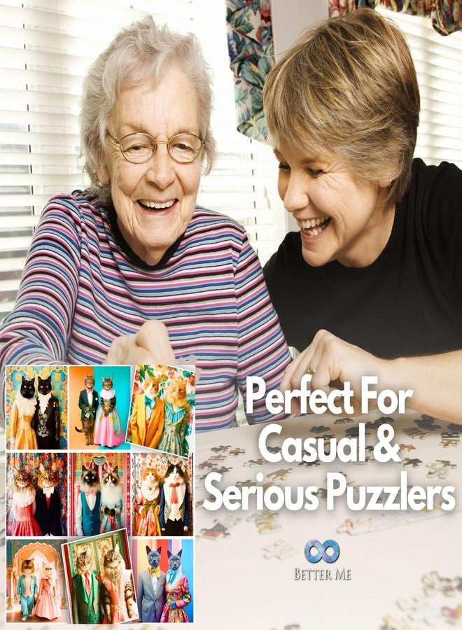 Better Me Classy Cats 500-Piece Puzzle for Adults & Teens - Fun Cat Lover Puzzle of Well-Dressed Kitties, Perfect for Family Game Night (500 Pieces, Square) - Image 3